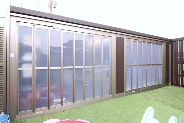 出雲市 外構リフォーム バイクや趣味用品を収納したガレージ